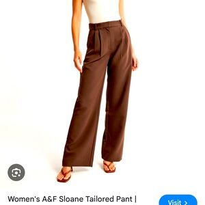 Abercrombie & Fitch Sloane Tailored Wide Leg Pant - Dark Brown - size 26/2 LONG